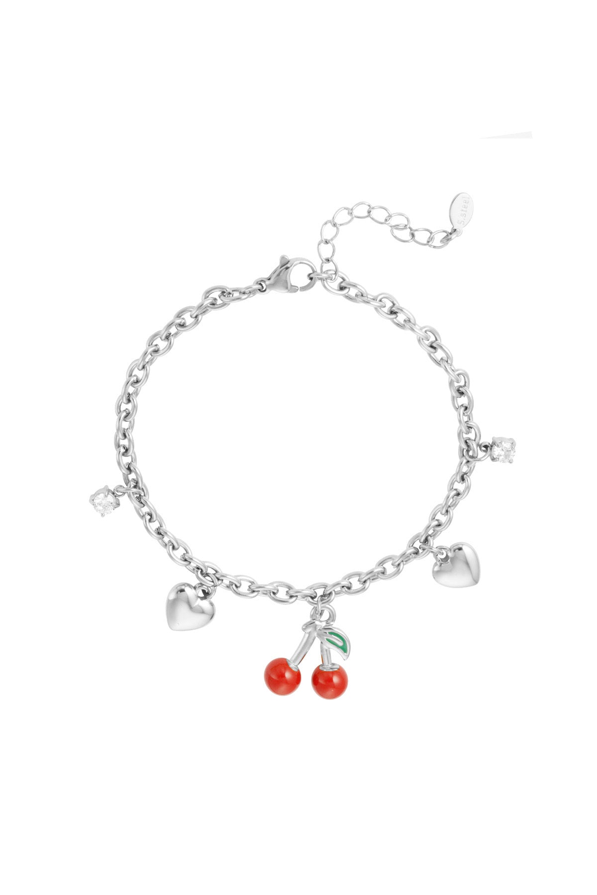 Kersen armband zilver