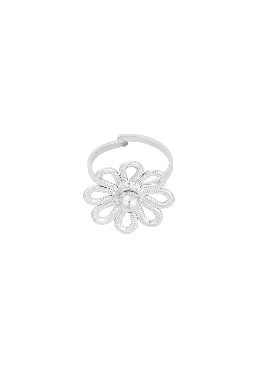Flower ring zilver