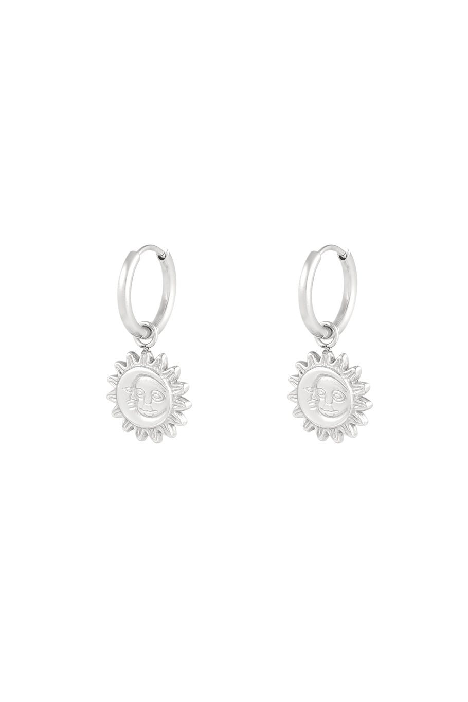 Sun oorbellen zilver