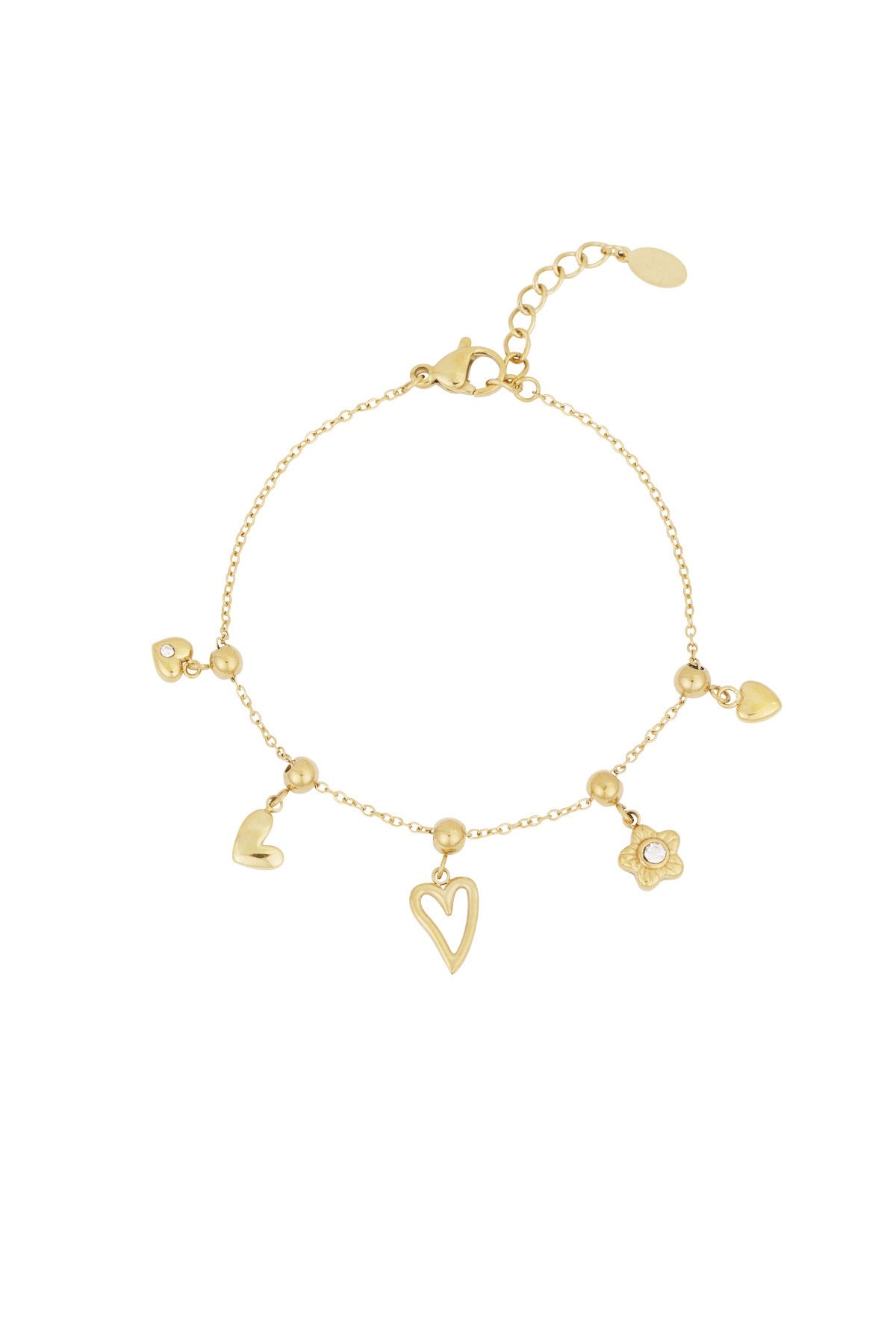 Bedel heart armband goud
