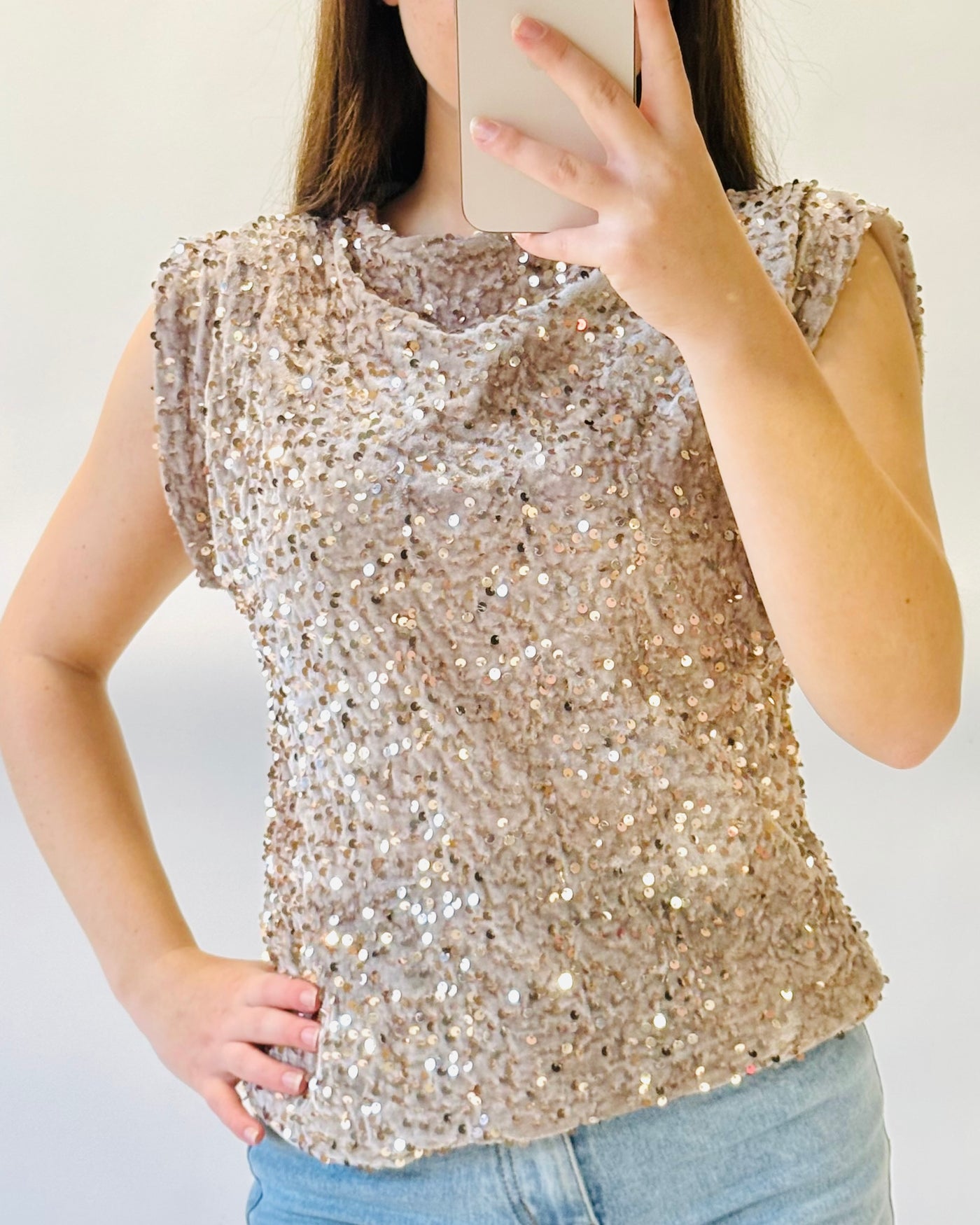 Glitter top champagne