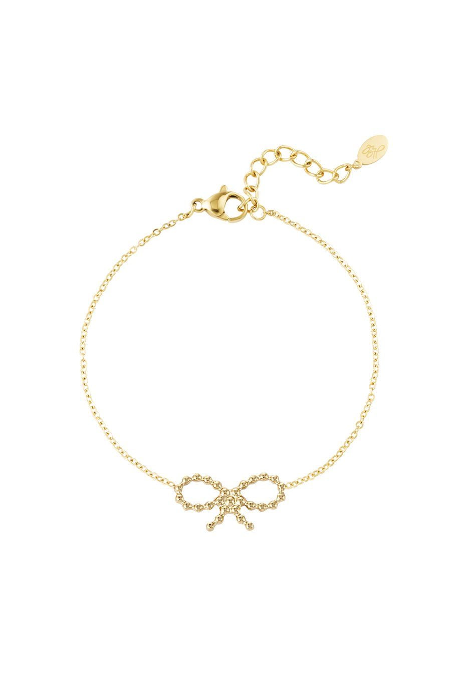 Big bow armband goud
