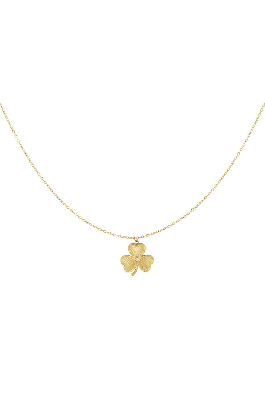 Klaver diamant ketting goud