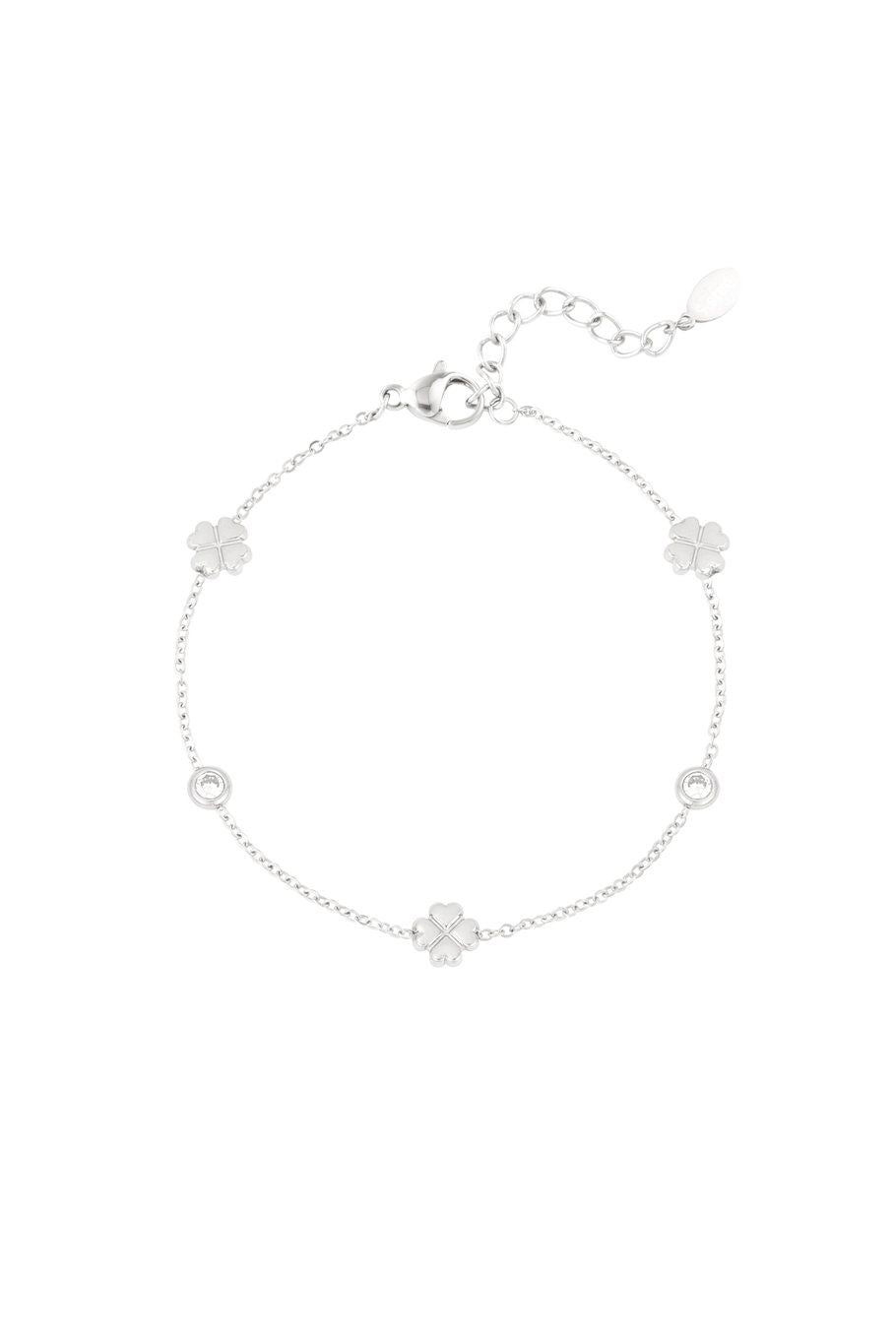 Klaver diamond armband zilver