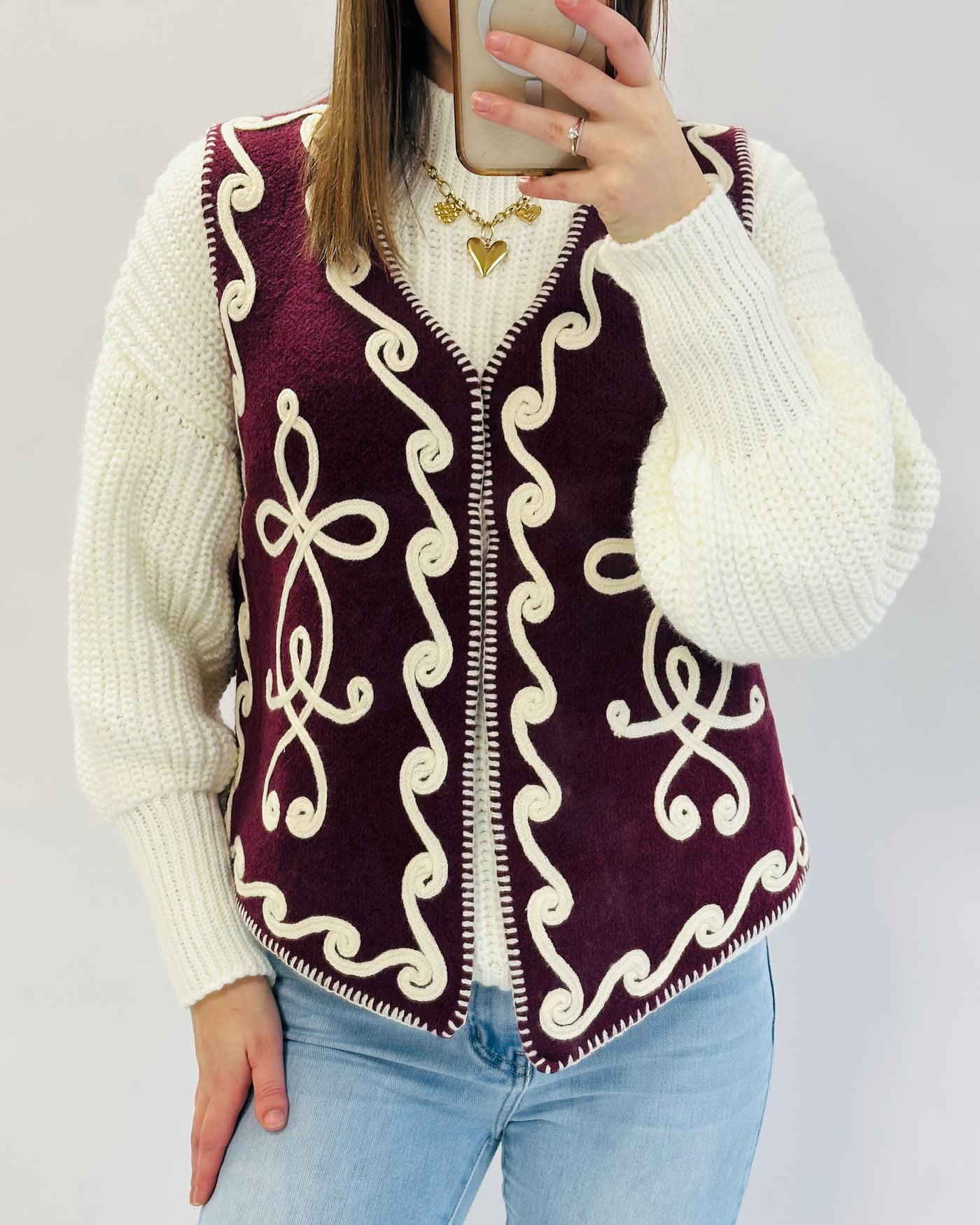 Casual gillet bordeaux