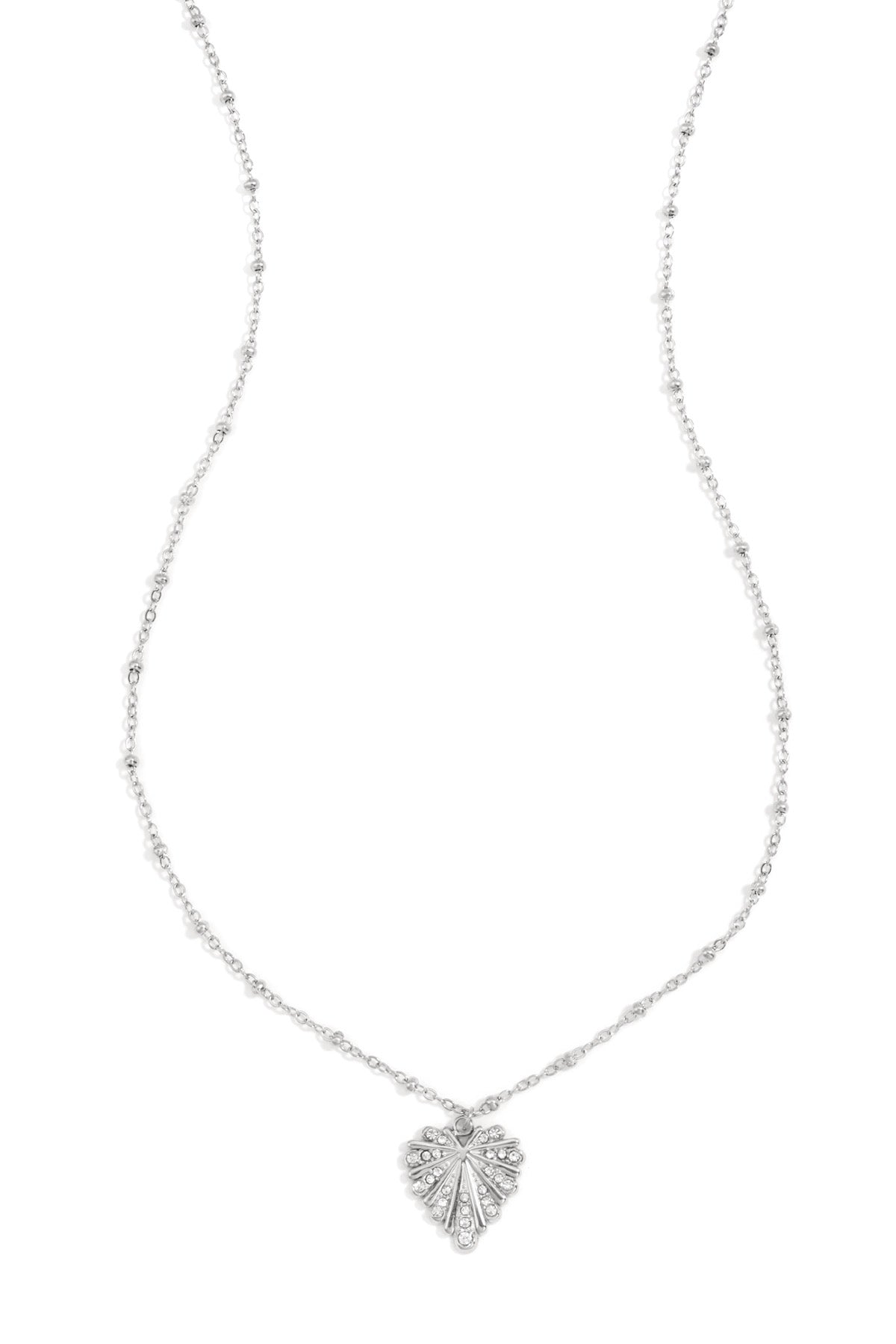 Diamand heart ketting zilver