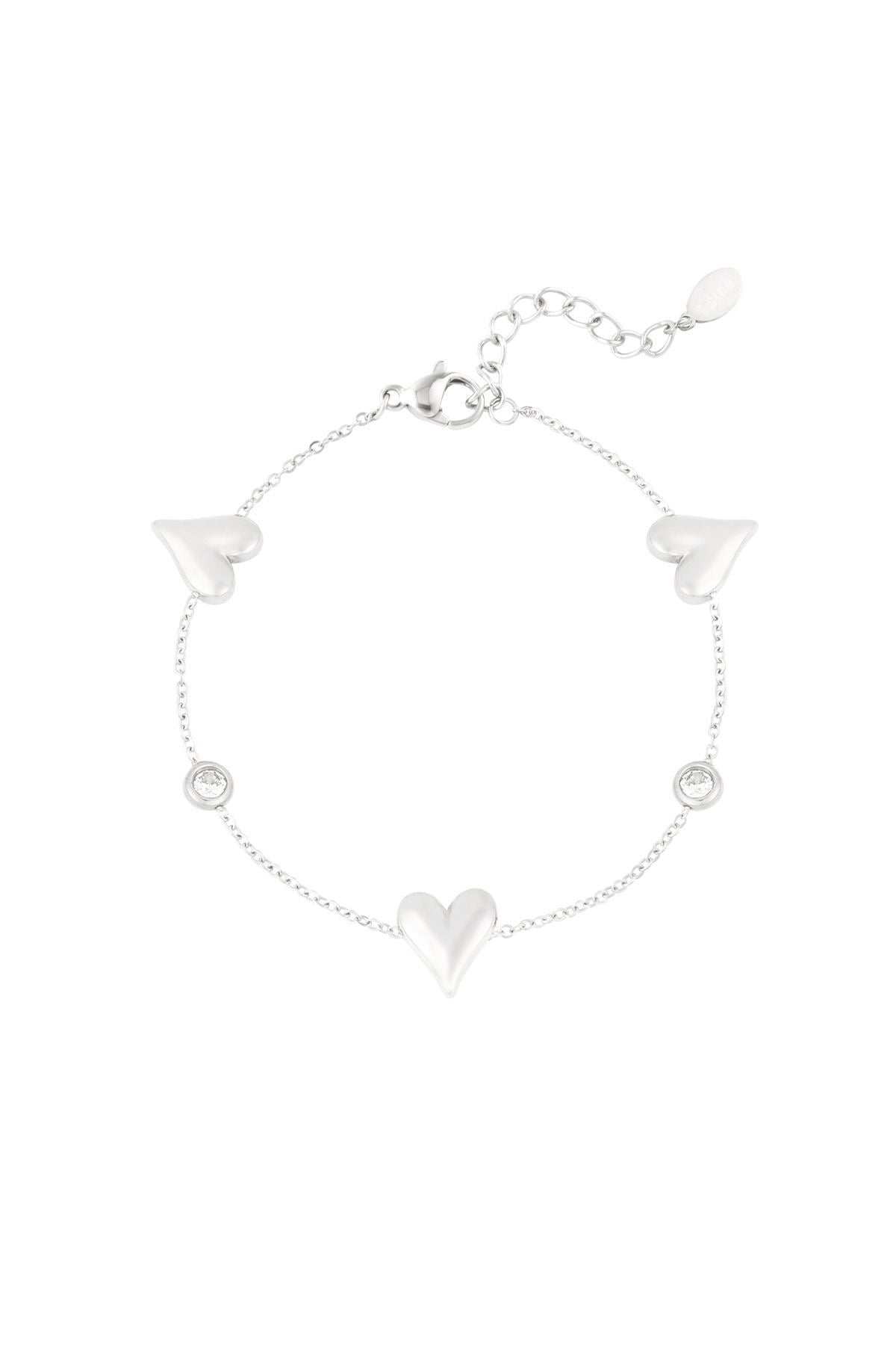 Triple heart armband zilver