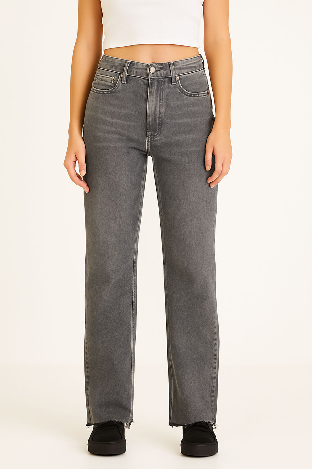 Straight leg jeans grijs