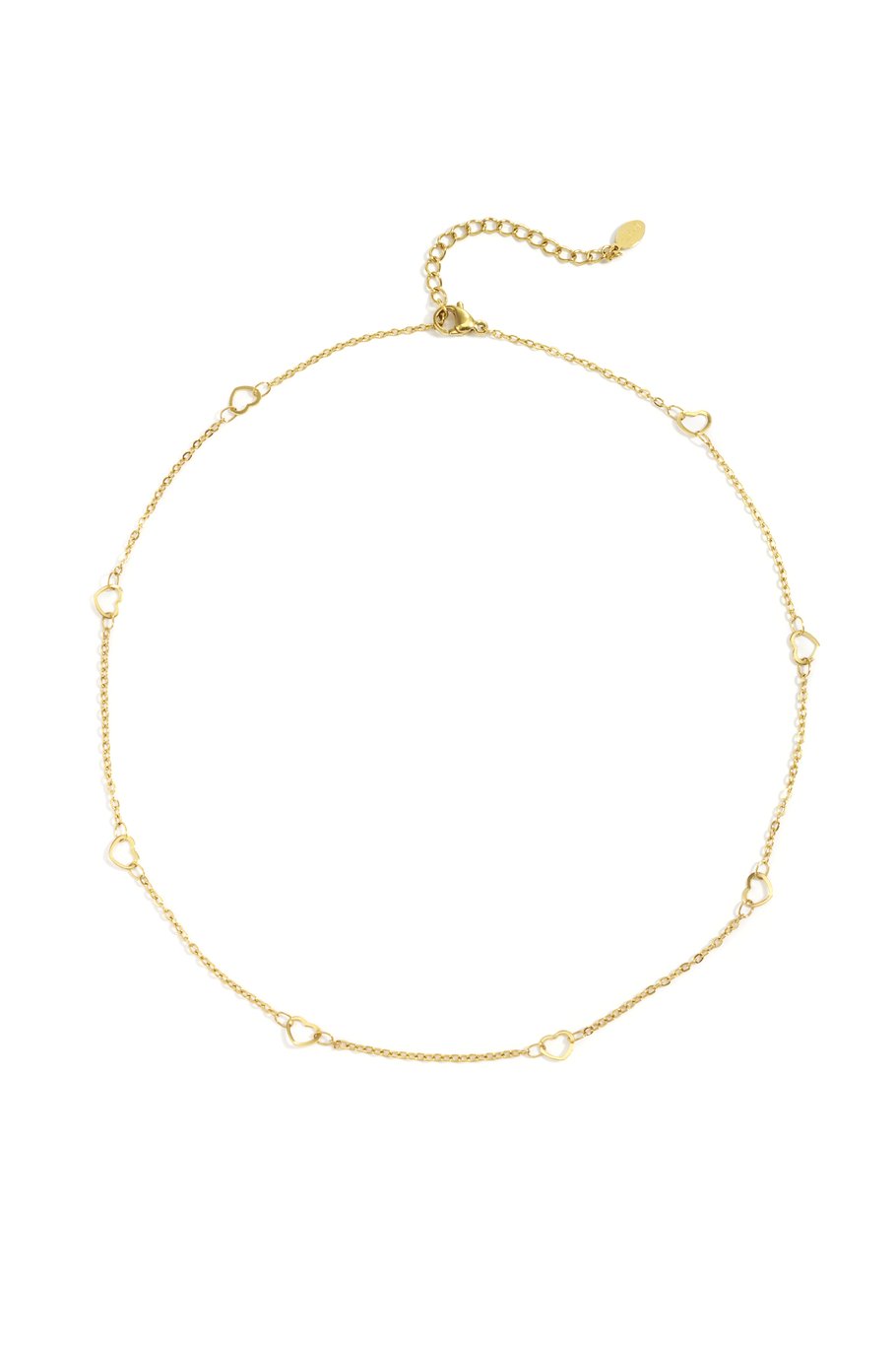 Open heart ketting goud