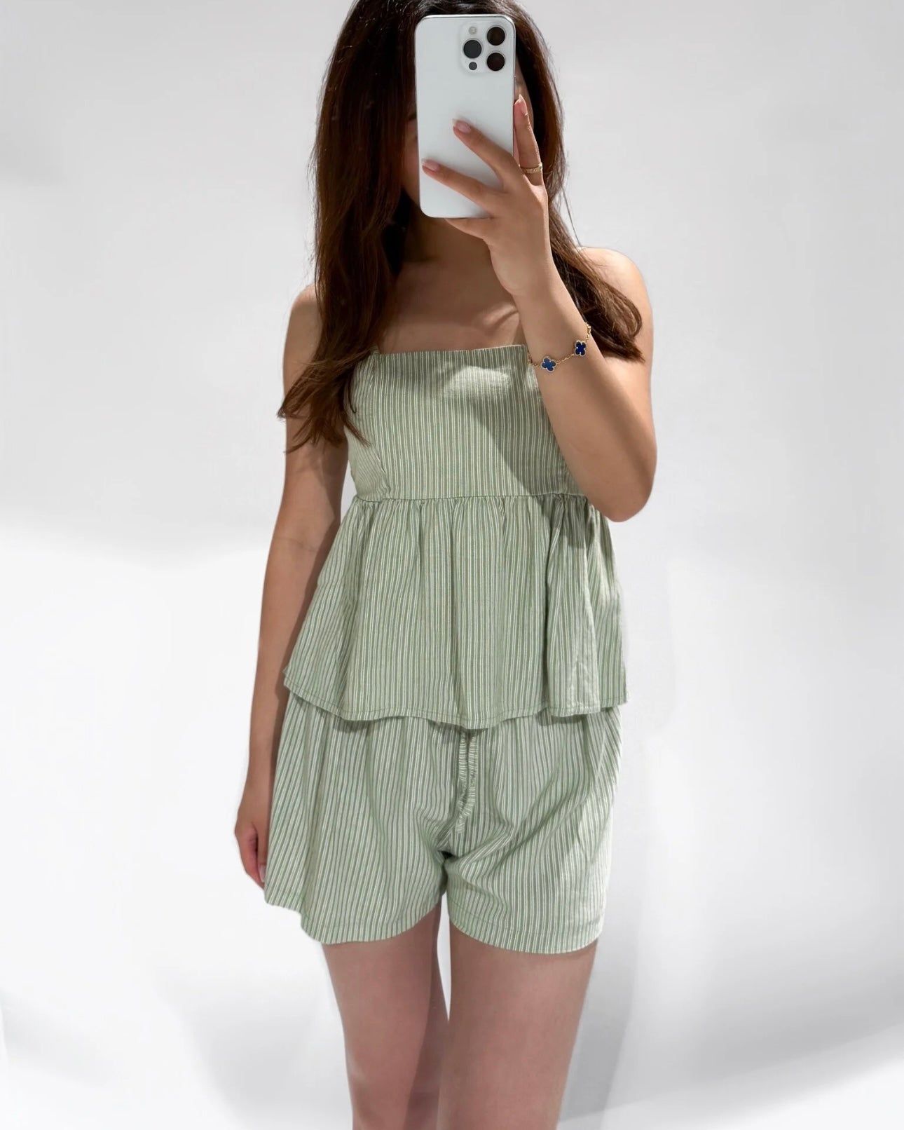 Linnen short pistache