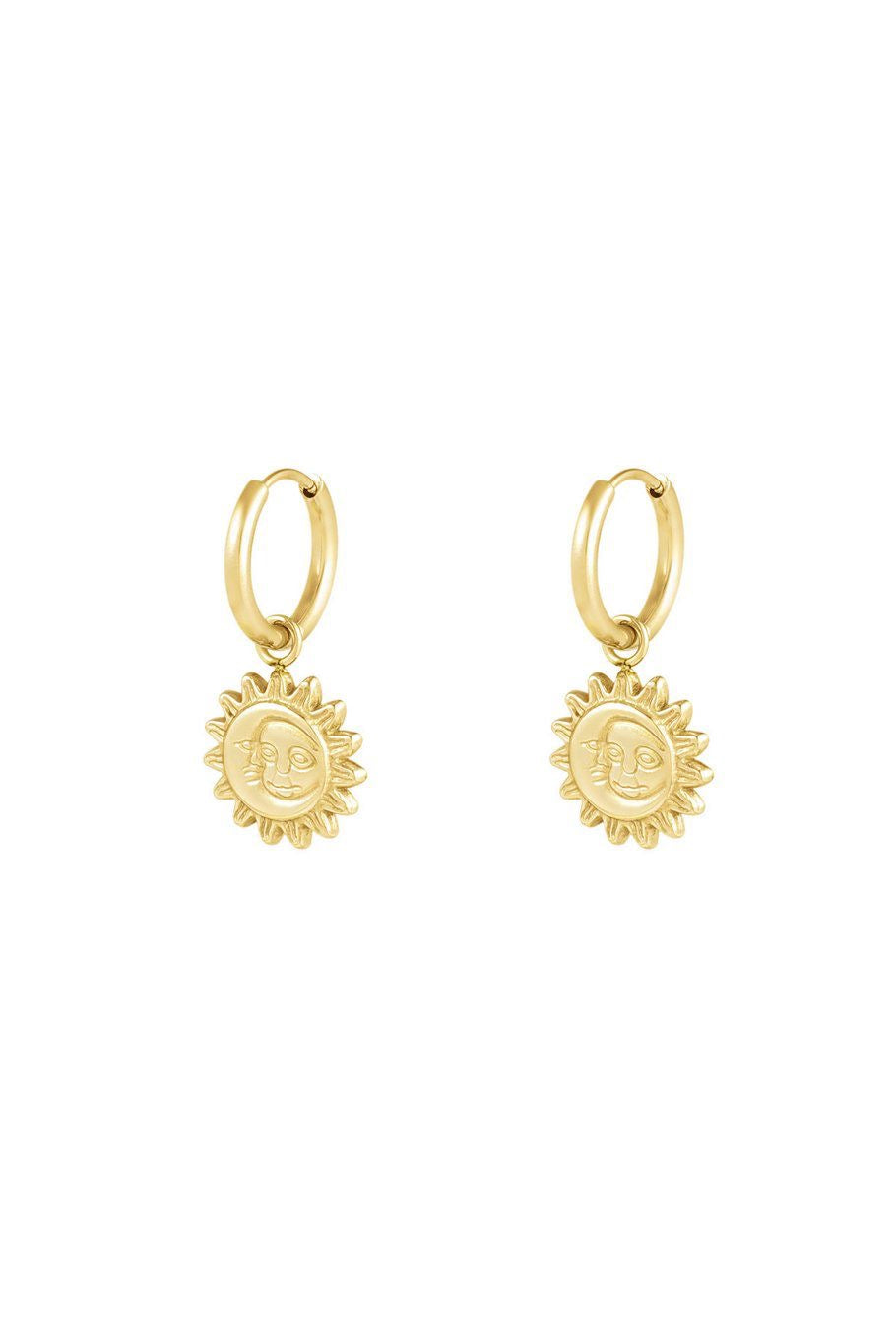 Sun oorbellen goud