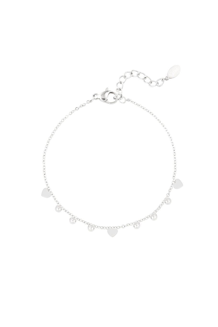 Heart dots armband zilver