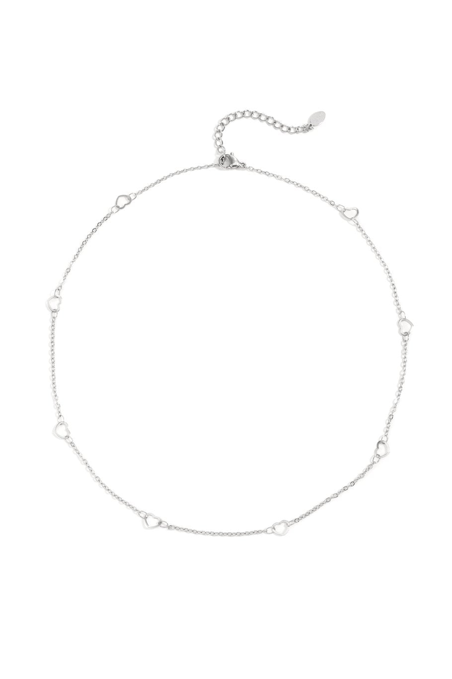 Open heart ketting zilver