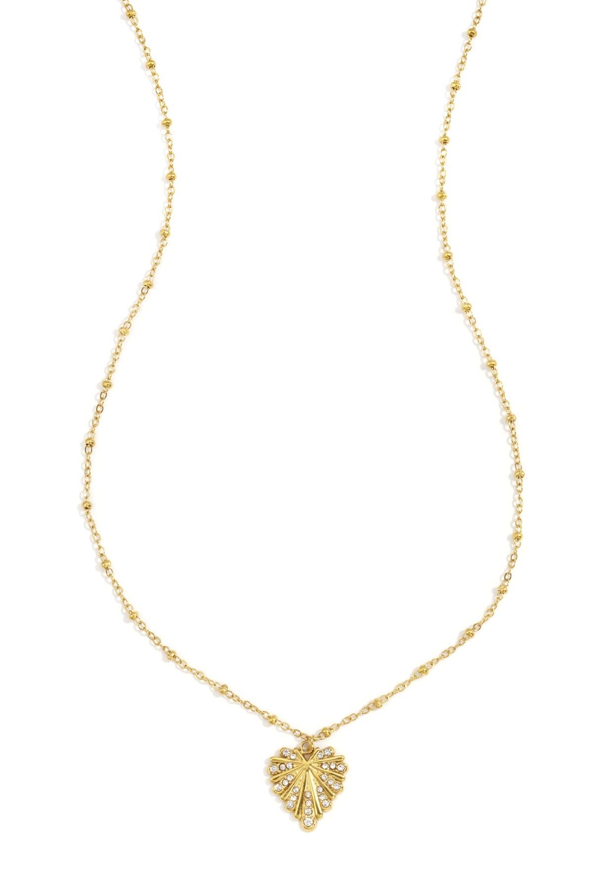 Diamand heart ketting goud