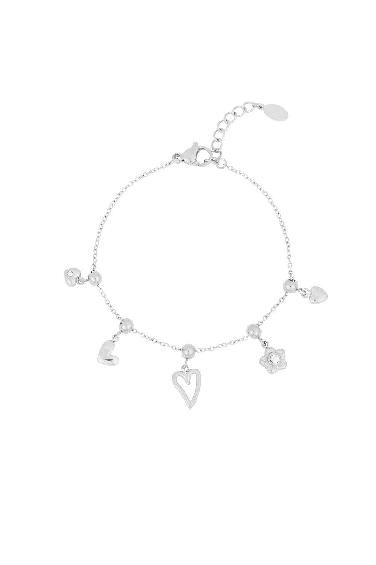 Bedel heart armband zilver