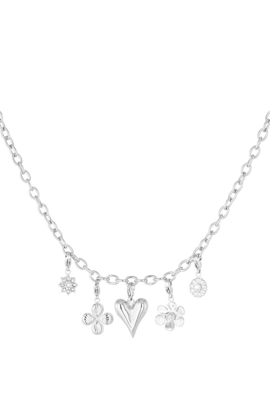 Bedel heart ketting zilver