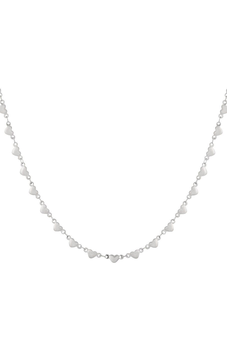 Full heart ketting zilver