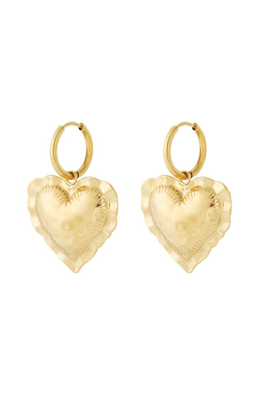 Heart oorbellen goud