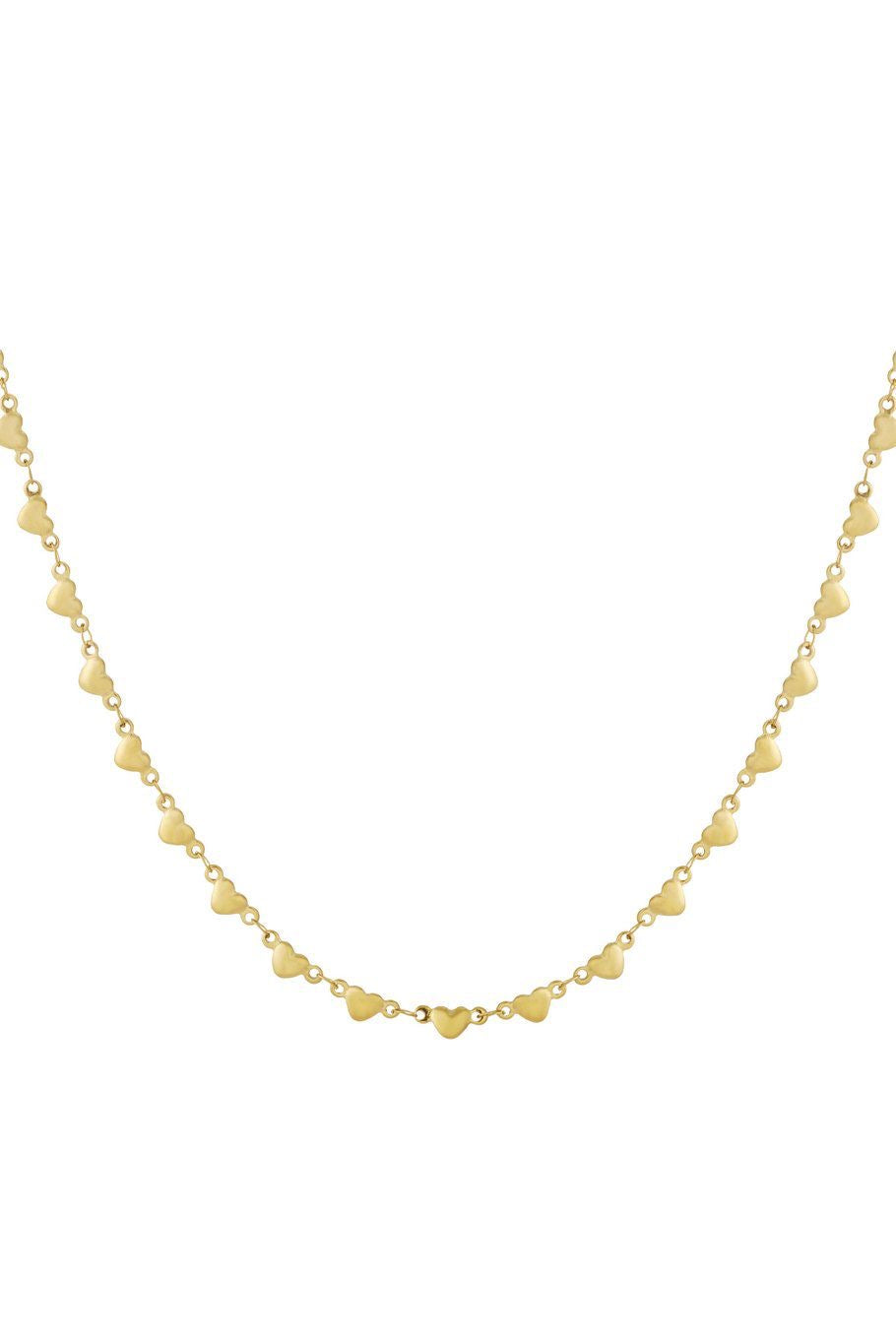 Full heart ketting goud