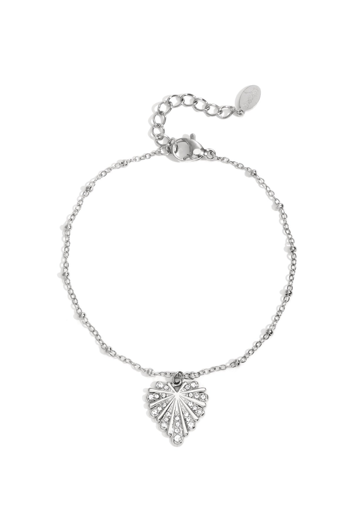 Diamand heart armband zilver