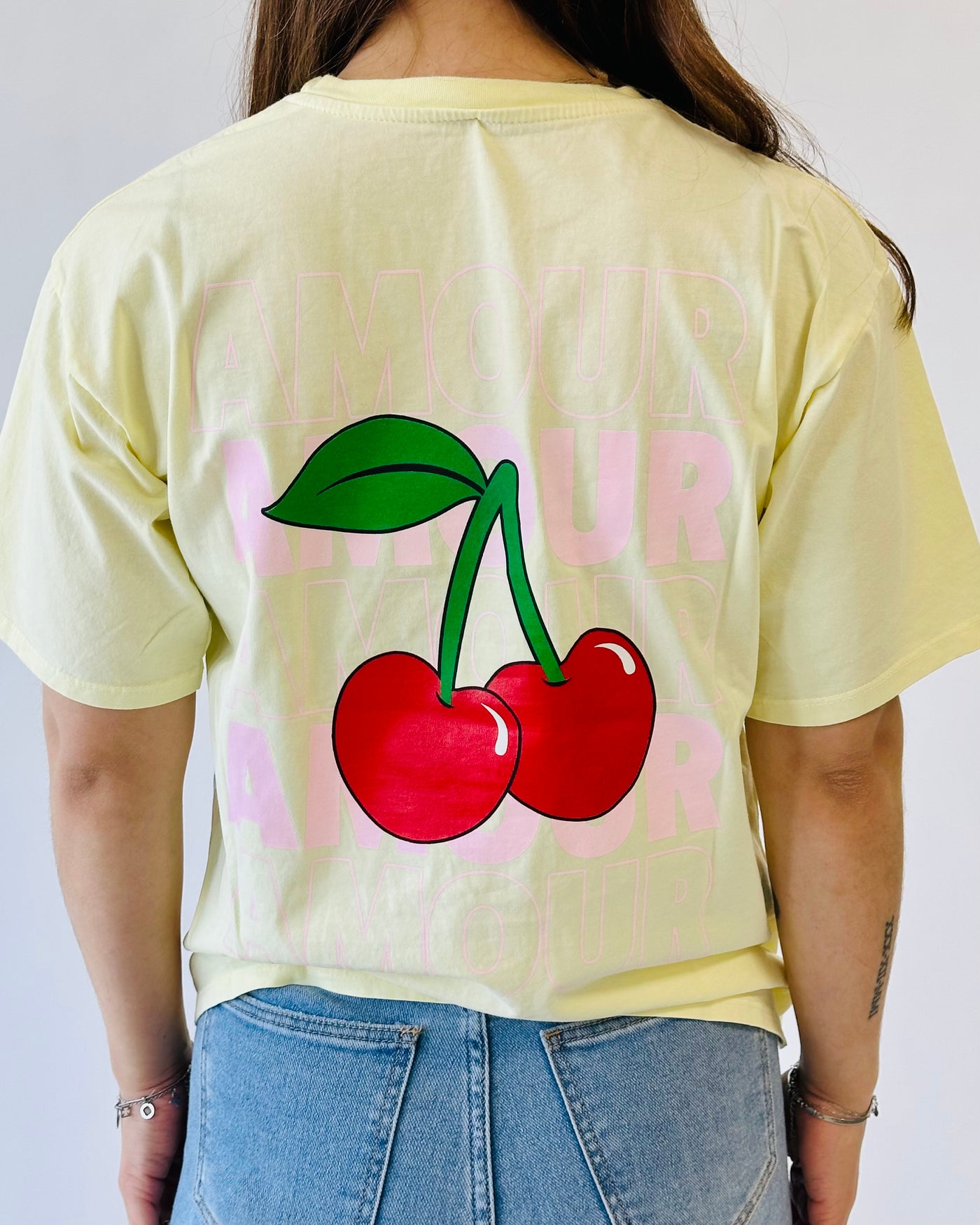 Amour cherry shirt geel