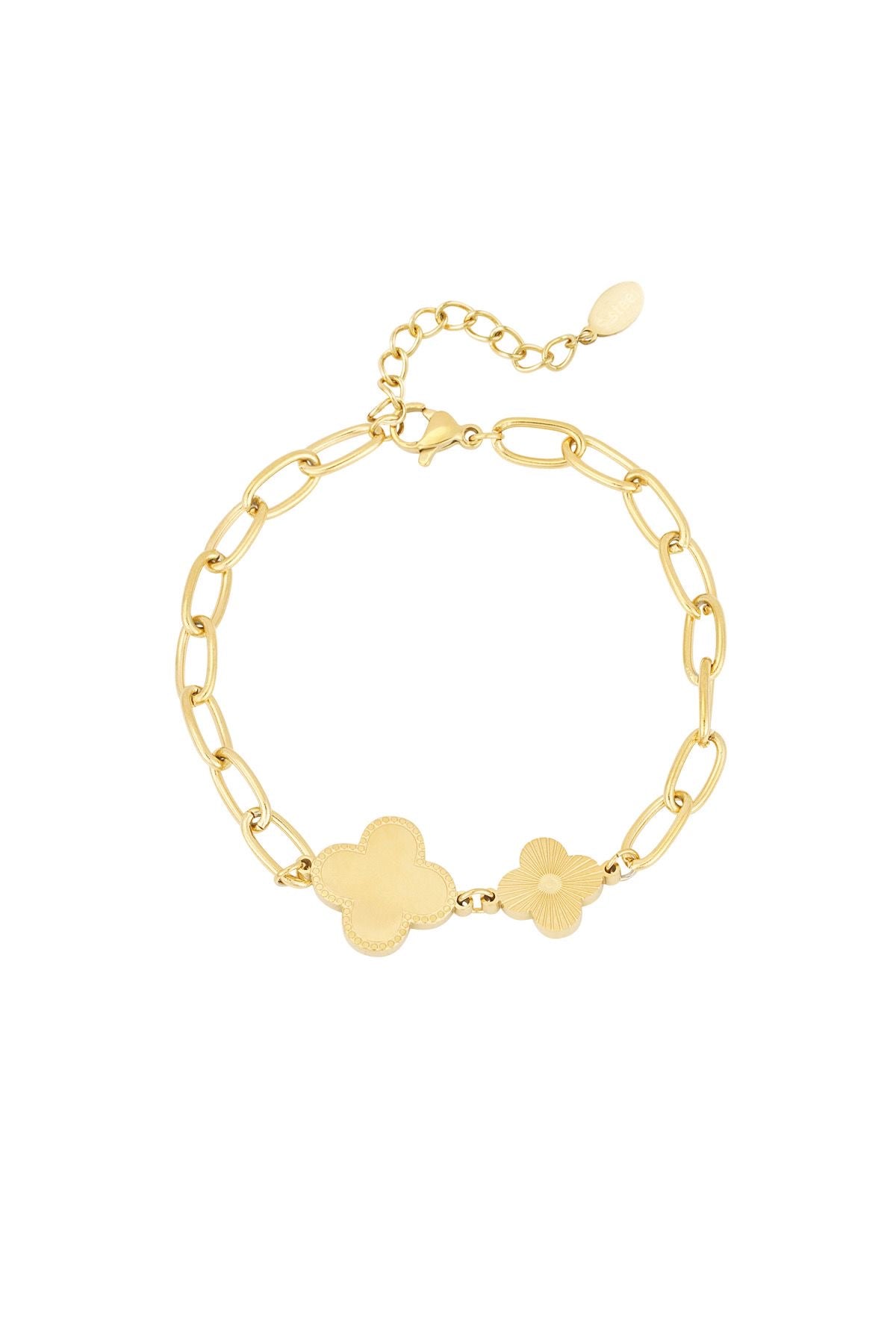 Dubbel klaver armband goud