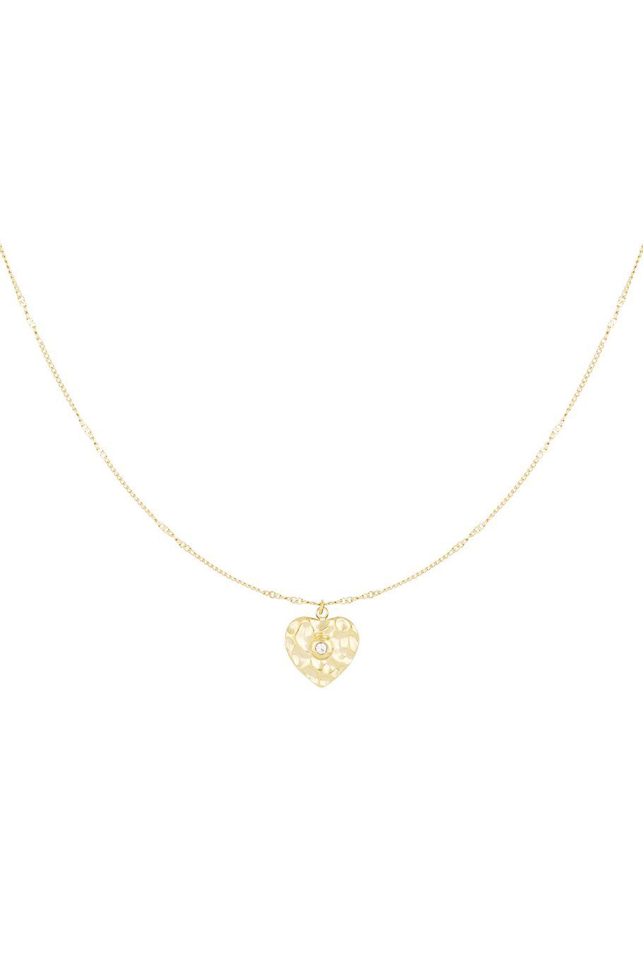 Diamond heart ketting goud