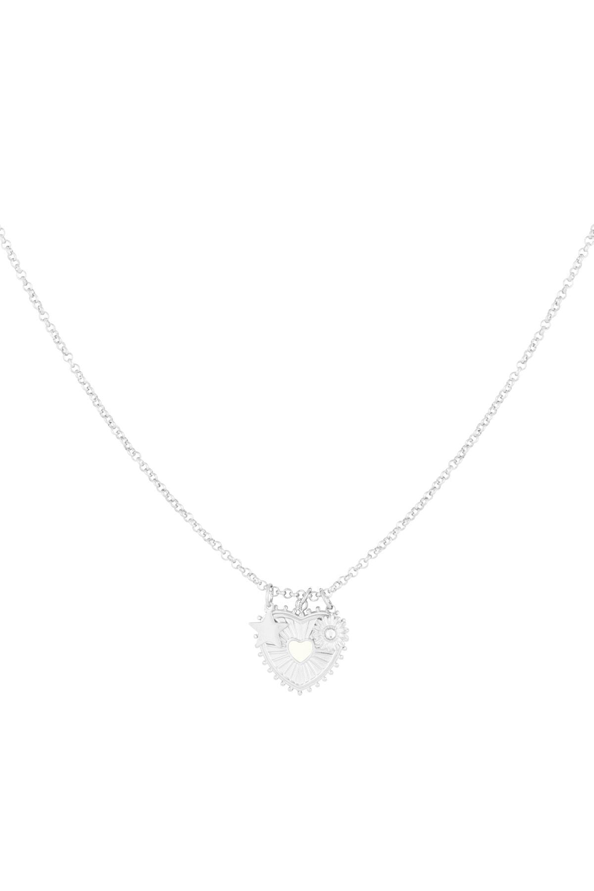 White heart ketting zilver