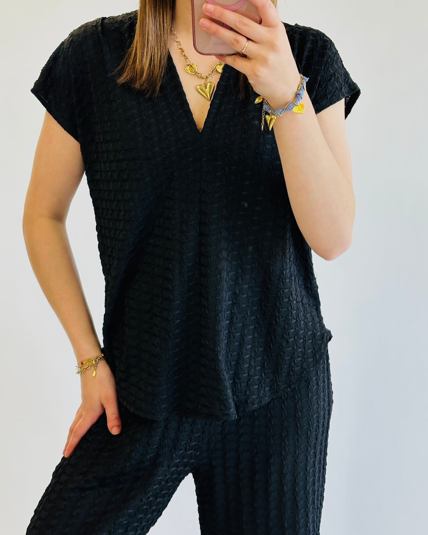 Casual blouse zwart