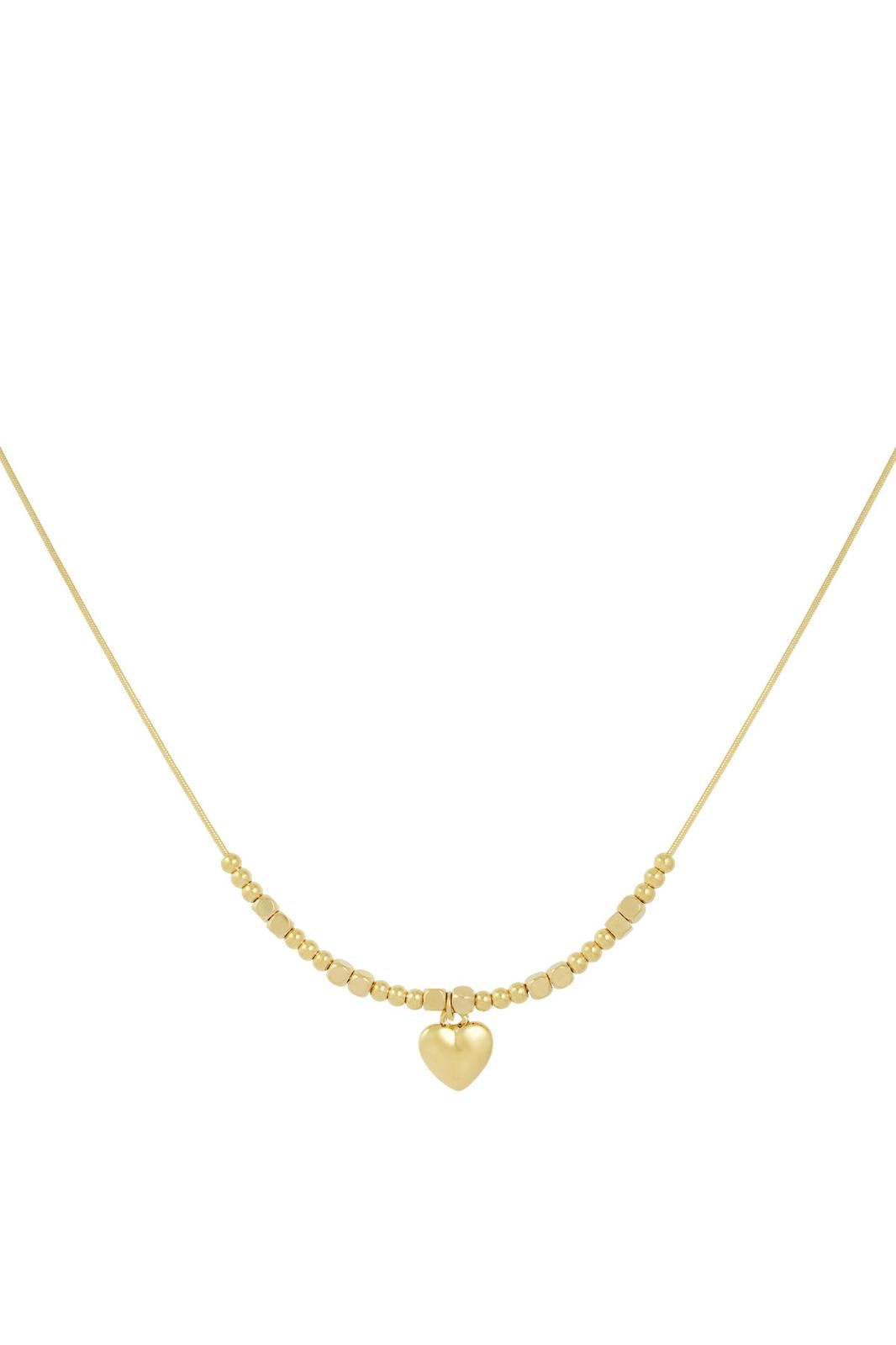 Heart ketting goud