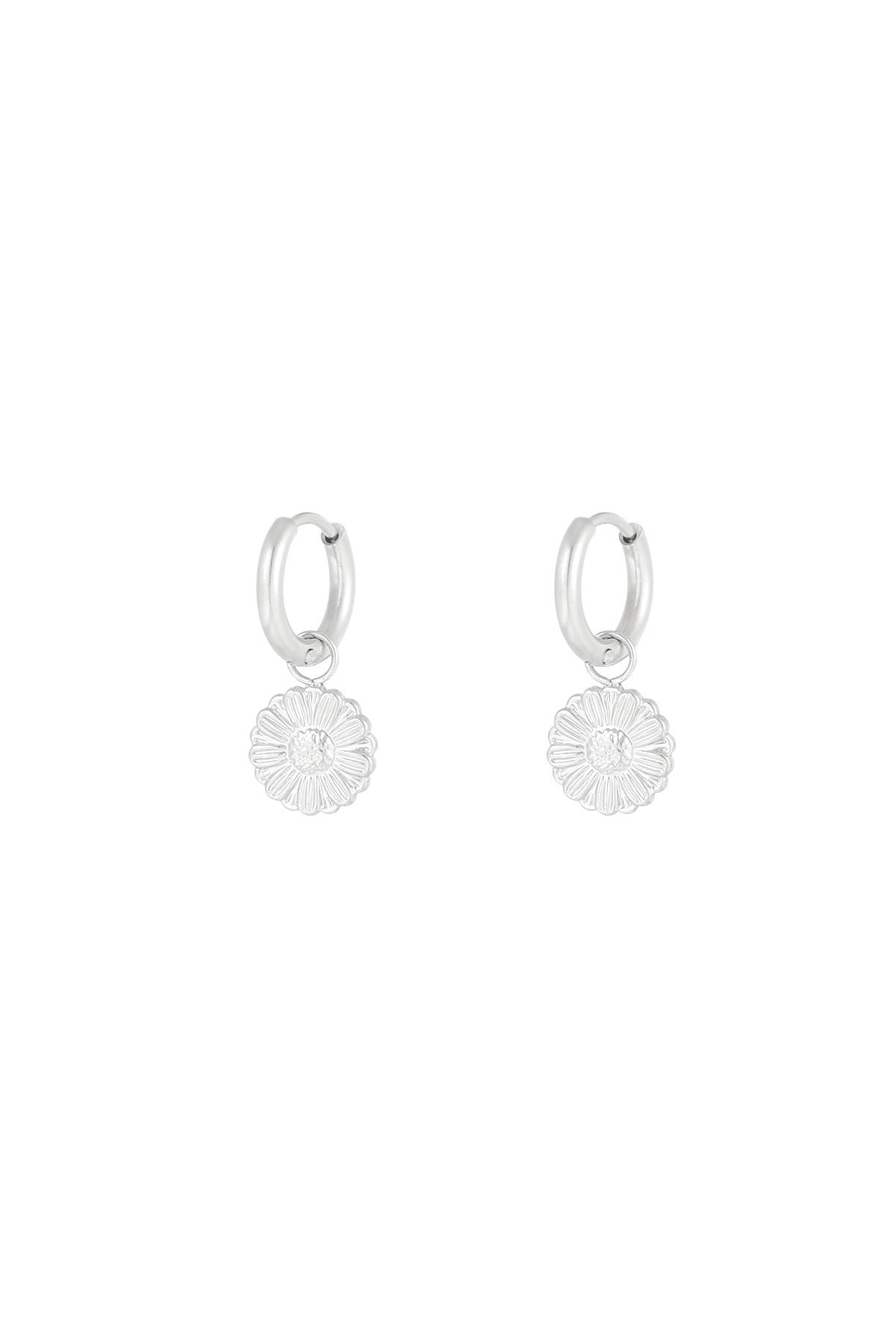 Bloom oorbellen zilver