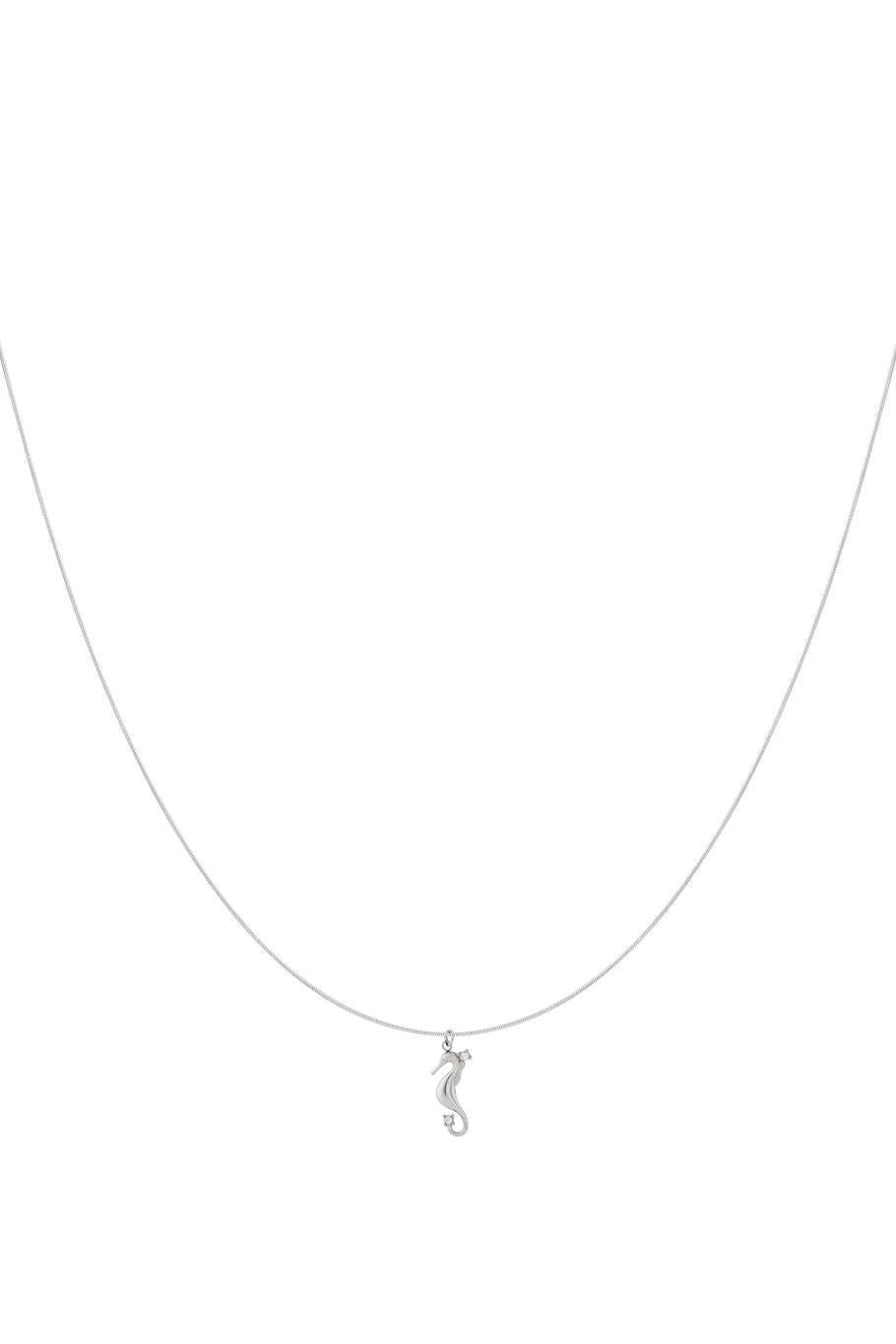 Zeepaard ketting zilver