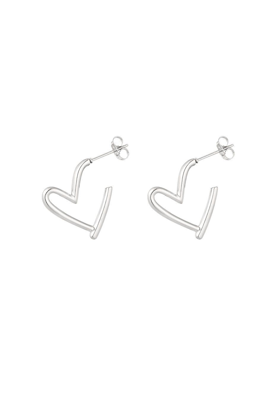 Heart oorbellen zilver