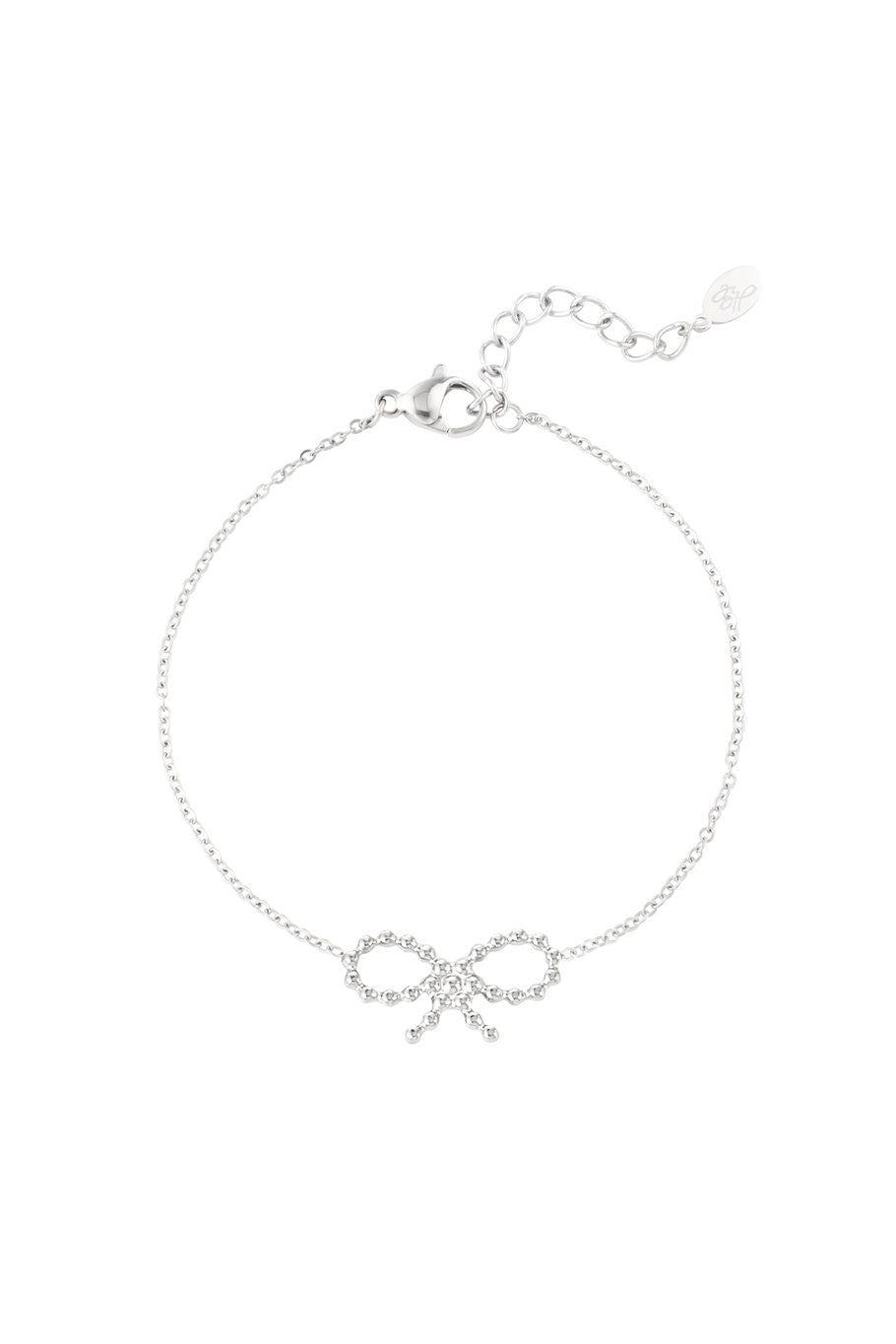 Big bow armband zilver