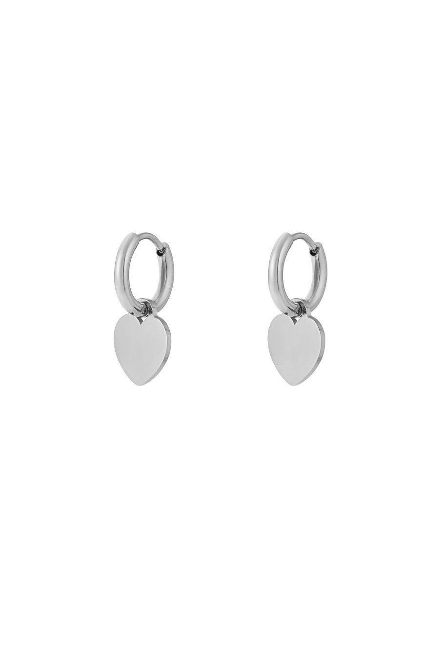 Simple heart oorbellen zilver